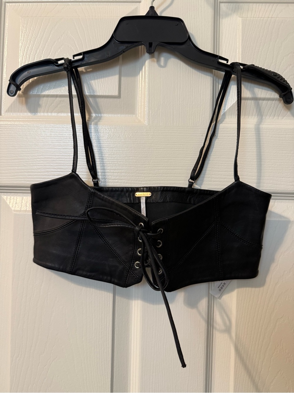 Free People Hastings Black Leather Corset S/M